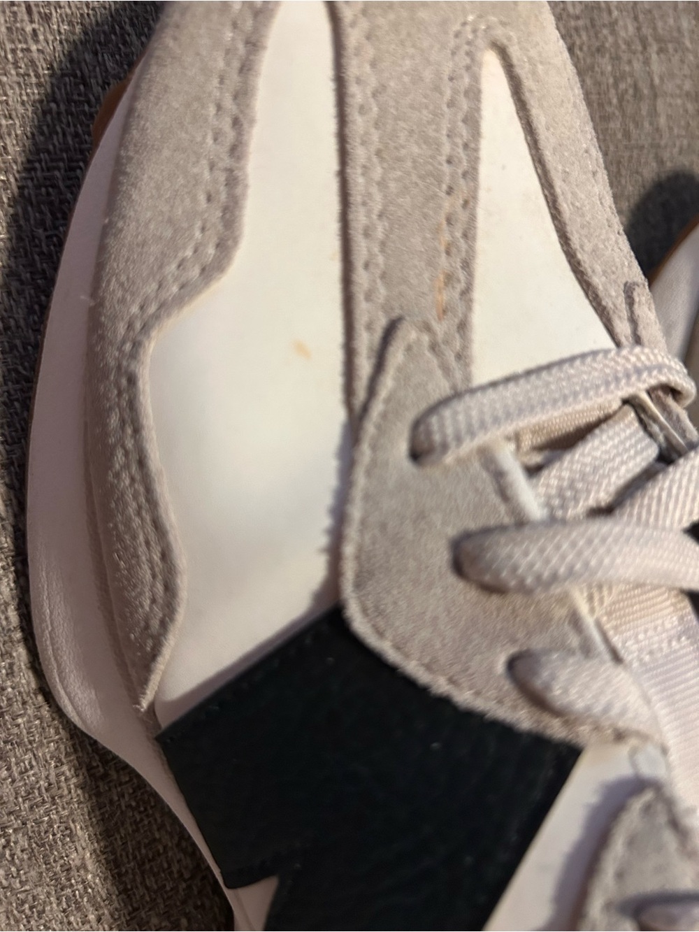 New Balance White and Black Low-Top Sneakers - Picture 8 of 9